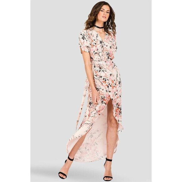 Standards & Practices Summer Floral Maxi Dress Size Medium Pink Fit and Flare - Picture 2 of 12